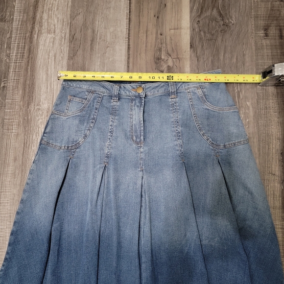 Soft Surroundings Denim Pleated Skirt - Picture 4 of 9